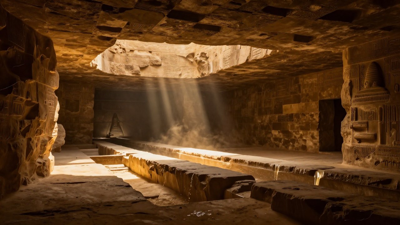 Interior de la Gran Pirámide de Giza revela una cavidad con estructuras hidráulicas antiguas complejas.